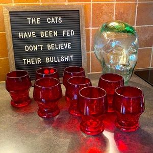 Vintage Ruby glass glasses